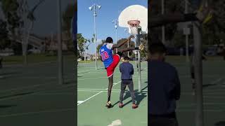7’5 Giant stepped over him and Dunked the ball without jumping