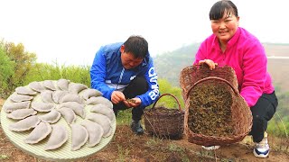 A gift from the spring mountain, Sister Xia is making boiled dumplings today!