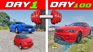 100 DAYS to get BIGGER from TINY to HUGE CAR - BeamNG.drive