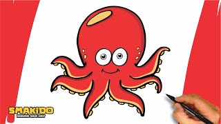 How to Draw Octopus For Kids and Beginners | Easy Octopus Drawing Step By Step