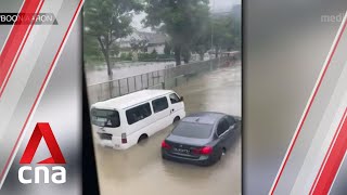 Flash floods reported in parts of Singapore after heavy downpour
