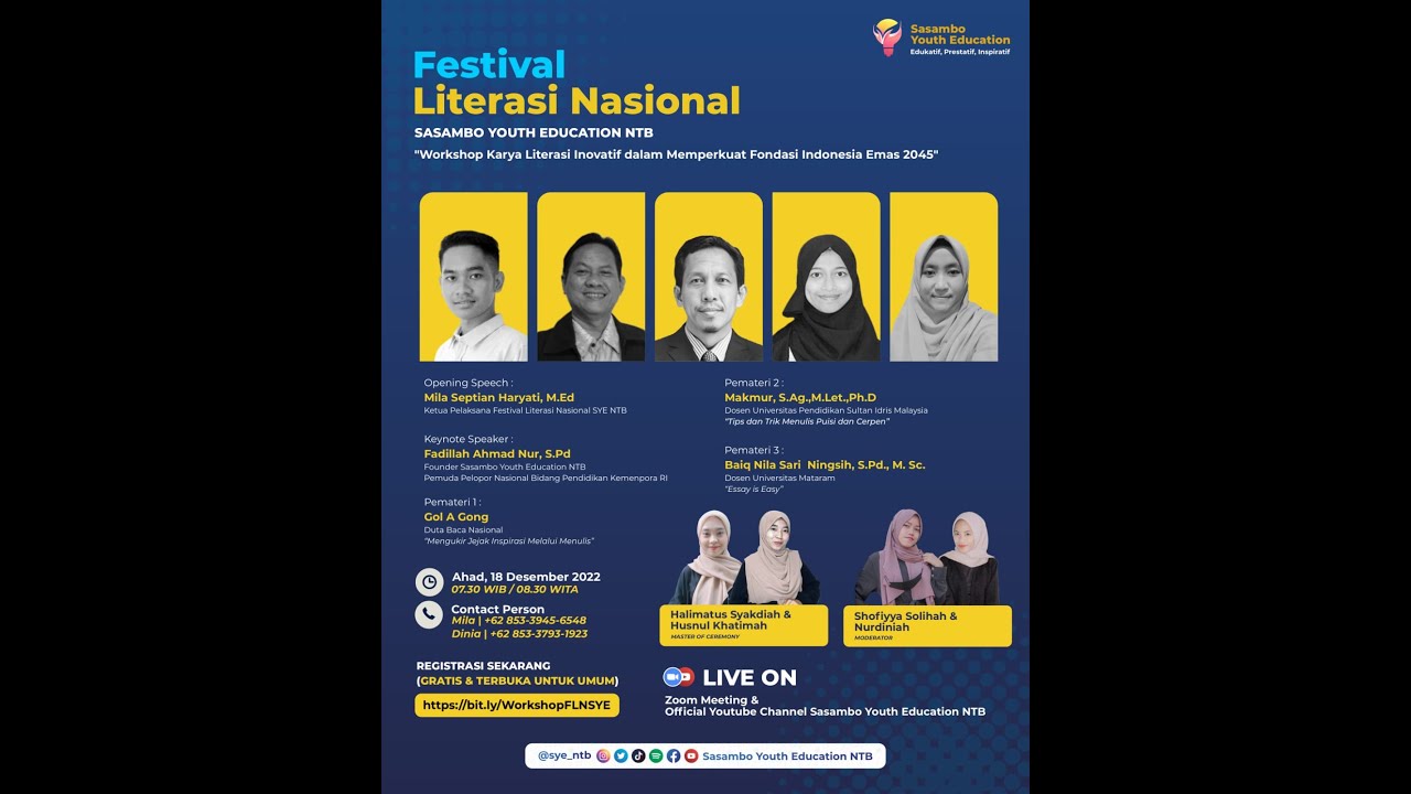 Workshop Festival Literasi Nasional 2022 - YouTube