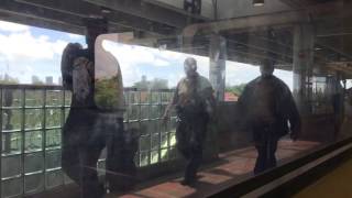 A trip on Miami's metro rail and people mover(engineers view) around downtown and back