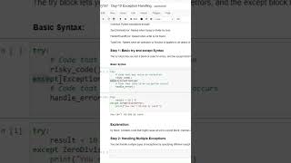 Exception Handling | Try and Except | 100 Days of Python Programming | Day-10 #shorts