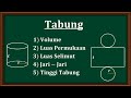 Tabung - Volume tabung, Luas permukaan, Luas selimut, Jari-jari dan tinggi tabung