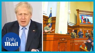Boris Johnson speech to Ukraine: Standing ovation for PM at Ukrainian parliament