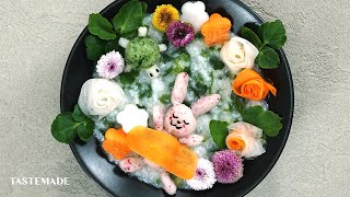 【1/7といえば】大根おろしアートで七草粥【お布団も忘れずに🥕】