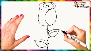 How To Draw A Rose Step By Step 🌹 Rose Drawing Easy