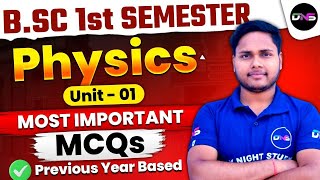 B.Sc 1st Semester Physics|1st Semester Physics Unit-1st Important MCQ Or Objective Question for Exam