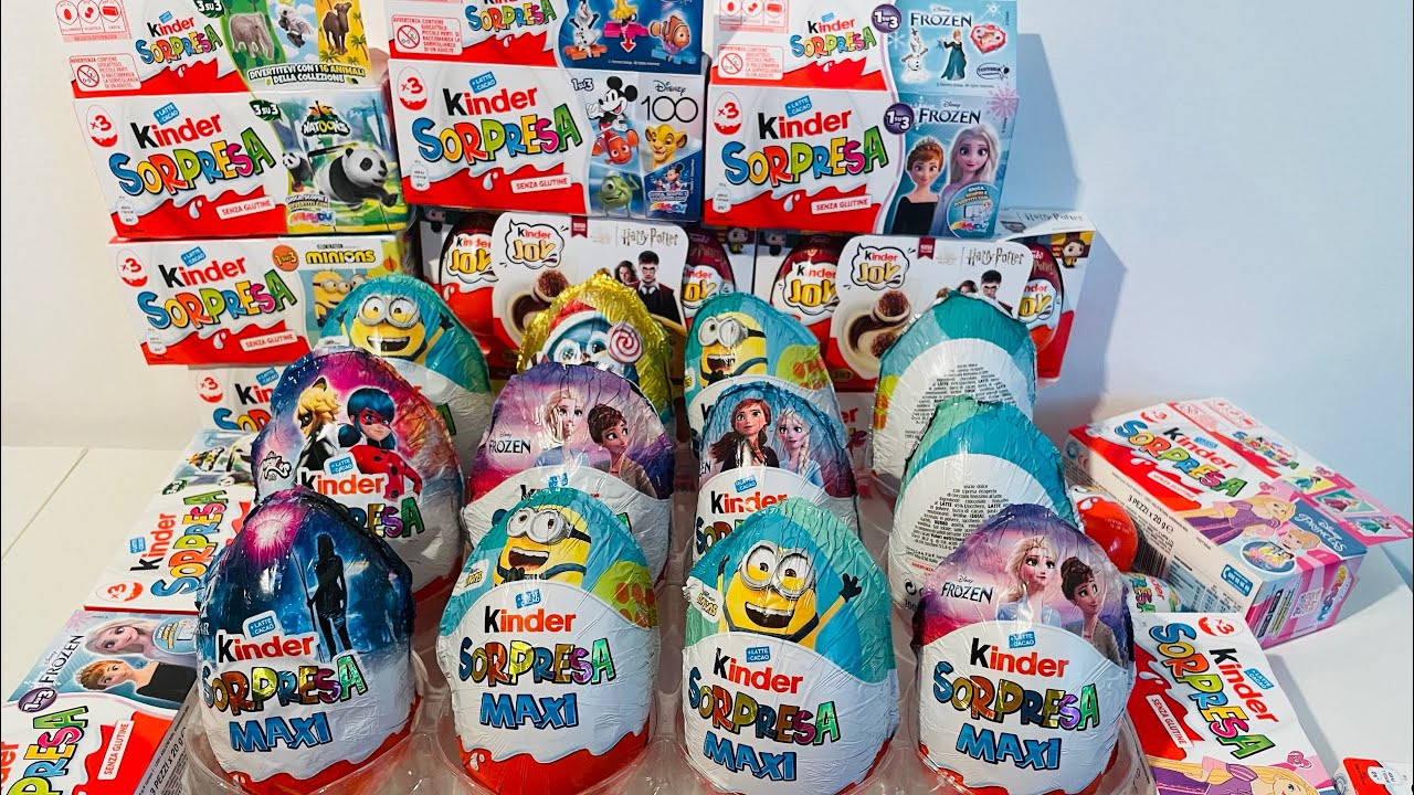Asmr Unboxing Compilation Kinder Surprise Maxi Youtube