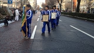 おめでとう富山第一高等学校サッカー部優勝パレード 県民会館に凱旋