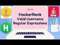 HackerRank | Java | Valid Username Regular Expression | Certification | Gold Badge