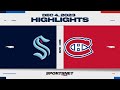 NHL Highlights | Kraken vs. Canadiens - December 4, 2023