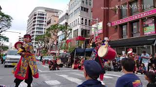 那覇市国際通りトランジットモールイベント。エイサー