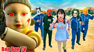 Siêu Nhân Nhện \u0026 Thử Thách Trò Chơi Con Mực  - SQUID GAME 2025 Phiên Bản Đáng Sợ | Bon Bon TV