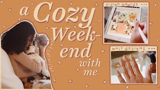 a cozy weekend vlog // loungewear shopping, vision boards, funky nails!!