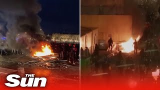 Violence erupts in French pension protests