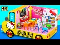 Make Hello Kitty School Bus, Classroom, Sanrio School Supplies Back to School ❤️ DIY Miniature House