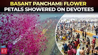 Mahakumbh 'Amrit Snan': Flower petals showered on devotees on Basant Panchami