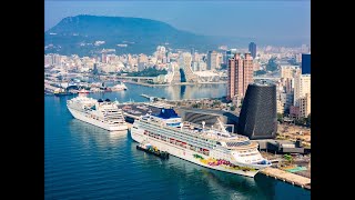 高雄港旅運中心再締第一次雙首航新紀錄 義大利璽寶安可號與挪威天空號雙輪 搭載2,600位旅客同抵高雄港