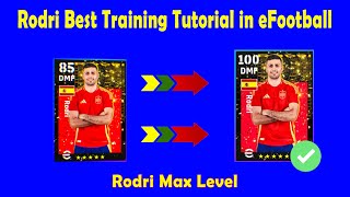 How To Train Free Rodri in eFootball 2025 || 100 Rated Rodri Best Training Guide||Rodri Max Level