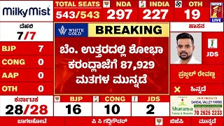 Karnatakaದಲ್ಲಿ ಯಾವ ಕ್ಷೇತ್ರದಲ್ಲಿ ಯಾರು ಮುನ್ನಡೆ ?| Lok Sabha Election Result 2024 | @newsfirstkannada