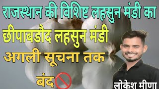 बंद बंद🚫,छीपाबडौद लहसुन मंडी अगली सूचना तक बंद, Chhipabarod Lahsun Mandi ka Bhav | Aaj Ka Bhav