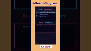 Junior Vs Senior Developer #programming #html #javascript #webdevelopment #html5 #webdesign #css3