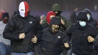 KRC Genk - FC Köln (U19 - 19.10.2021). Köln hooligans attack Genk fans during the match