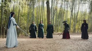 【MUTIL SUB】帶刀武士和白衣女俠狹路相逢，女俠不再隱藏實力，絕世劍法輕鬆一打五#drama #古装 #玄幻