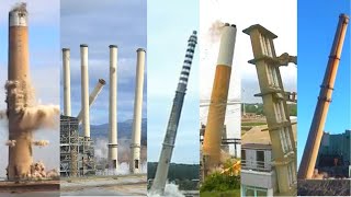 Old Chimney Demolition And Collapse Compilation #Chimney Demolition #Power Station Demolition