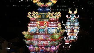 日本一の灯籠練り歩き　秋田・能代で「天空の不夜城」