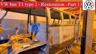 VW bus T1 type 2 - PART 13 - side panel and B-post Pillar repair.