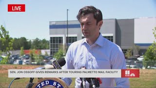Sen. Ossoff talks about touring USPS Palmetto mail facility