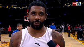 We should've won by more 😅 - Kyrie Irving after late 3 wins it for the Mavs vs. Lakers | NBA on ESPN