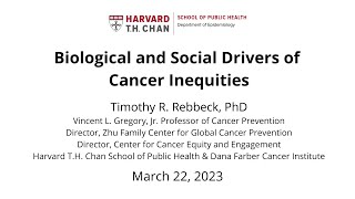 Timothy Rebbeck Seminar, March 22, 2023