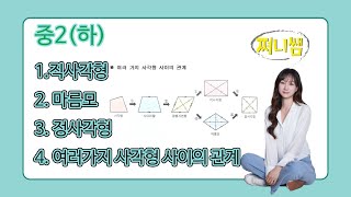 중2(하) 사각형의 성질 -직사각형, 마름모, 정사각형 쉽고 빠르게 끝내기!!