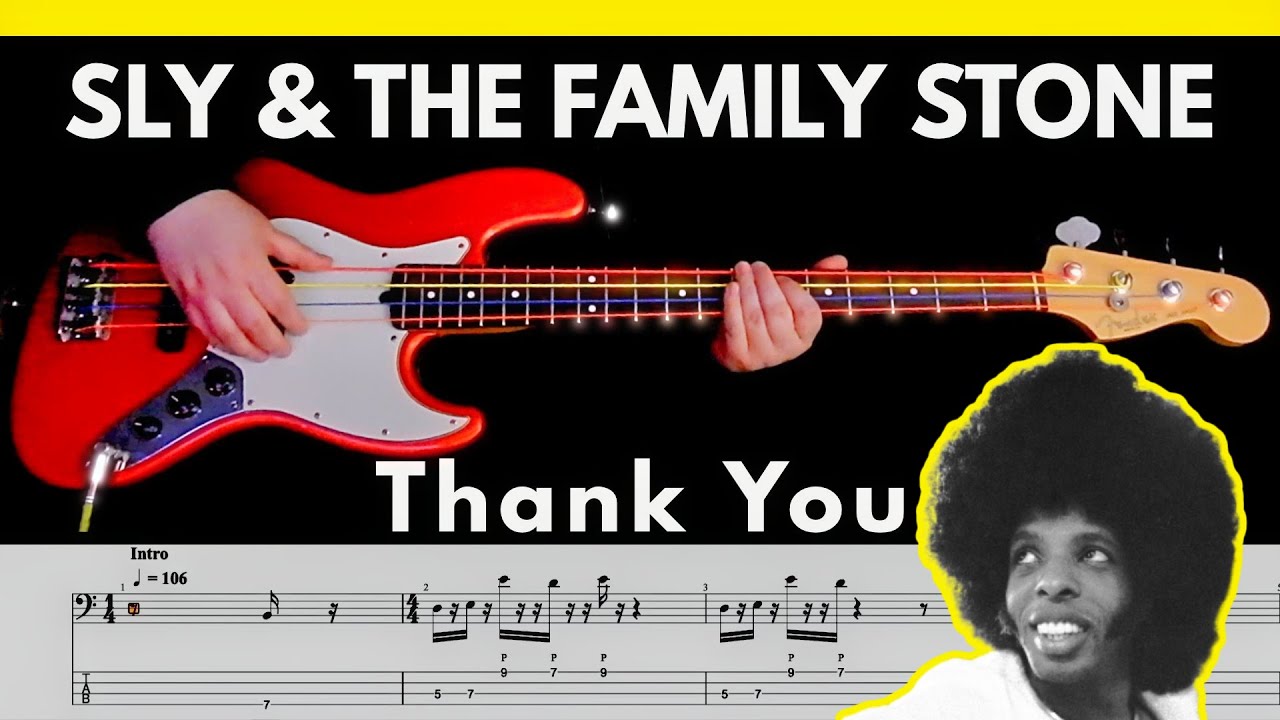 Sly The Family Stone Thank You Bass Cover Notation Tabs