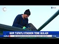 daxshat jizzaxda qor tufayli stadion tomi quladi