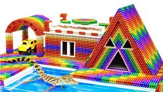 Most Creative - Build Haunted Mansion Swimming Pool For Crocodile With Magnetic Balls (Satisfying)