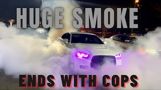 Mopars go crazy at car wash meet. And cops pull us over when we leave.  HUGE BURNOUTS!!!