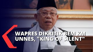 Ma'ruf Amin Dikritik King of Silent oleh BEM KM UNNES, Begini Tanggapan Santai Jubir