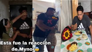 Llego Mynor y así reaccionó al ver su sorpresa que tenía preparada🎉🥂😊