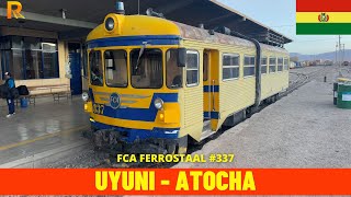 Cab Ride Uyuni - Atocha (Oruro - Villazón line, Ferroviaria Andina, Bolivia) train driver's view 4K