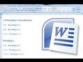 Numbered Headings and Automated Table of Contents - Office Word 2007 Numbered Headings and Automated Table of Contents - Office Word 2007