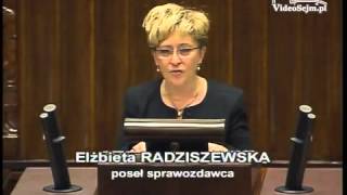 Elżbieta Radziszewska - wystąpienie z 23 października 2013 r.