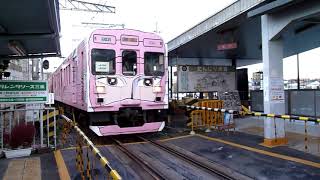 【音量注意】　伊賀鉄道　200系02編成ピンクの忍者列車　上野市駅　入線