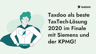 Taxdoo als beste TaxTech-Lösung 2020 im Finale mit Siemens und der KPMG