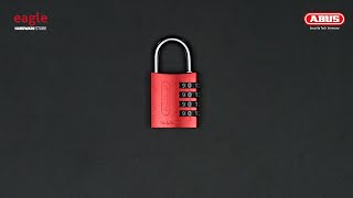 [99] ABUS 144/40 40mm Big Dial Aluminium Combination Padlock with resettable code - Red (EAGLE)