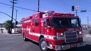 LAFD Hazmat 87, E-87 Respond to a Call.. 10-28-12..